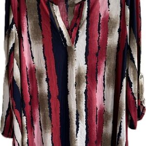Striped Women's Top - Red, Blue, and White